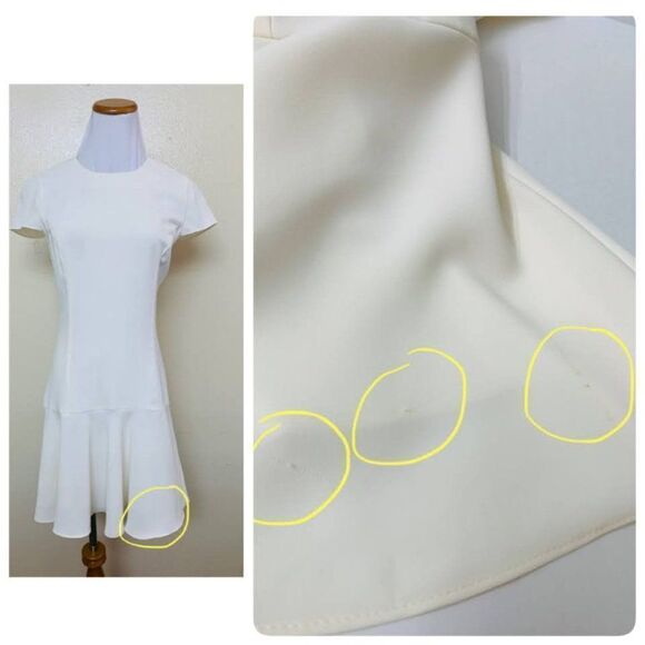 Amanda Uprichard Hudson Mini Flounce Hem Dress Small White $180 - Picture 7 of 10